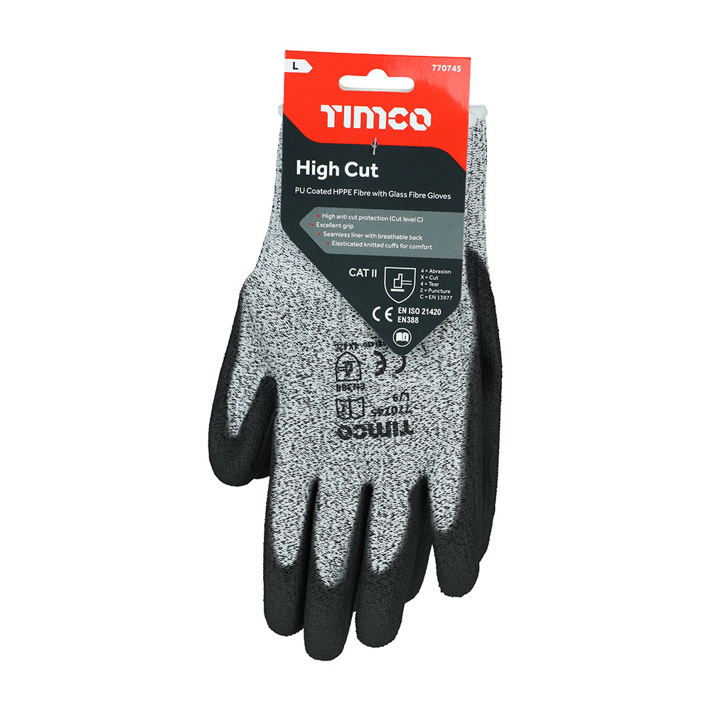 High Cut Gloves - PU Coated HPPE Fibre with Glass Fibre High Cut Gloves - PU Coated HPPE Fibre with Glass Fibre