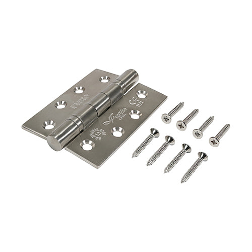 Hinges-Pair of Ball Bearing Fire Door Hinges - Grade 13 - Stainless Steel Hinges-Pair of Ball Bearing Fire Door Hinges - Grade 13 - Stainless Steel