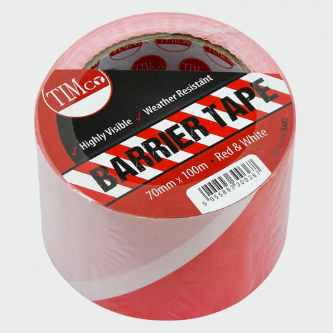 PE Barrier Tape - Red/White 100m/500m
