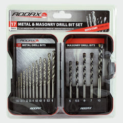 Addax HSS Jobber Metal & Masonry Drill Bit Set 17pc